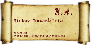 Mirkov Annamária névjegykártya